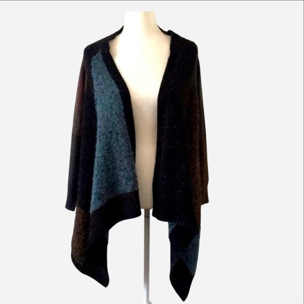 Anthropologie Brand Curio Open-Front Colorblock Cardigan Size Small
